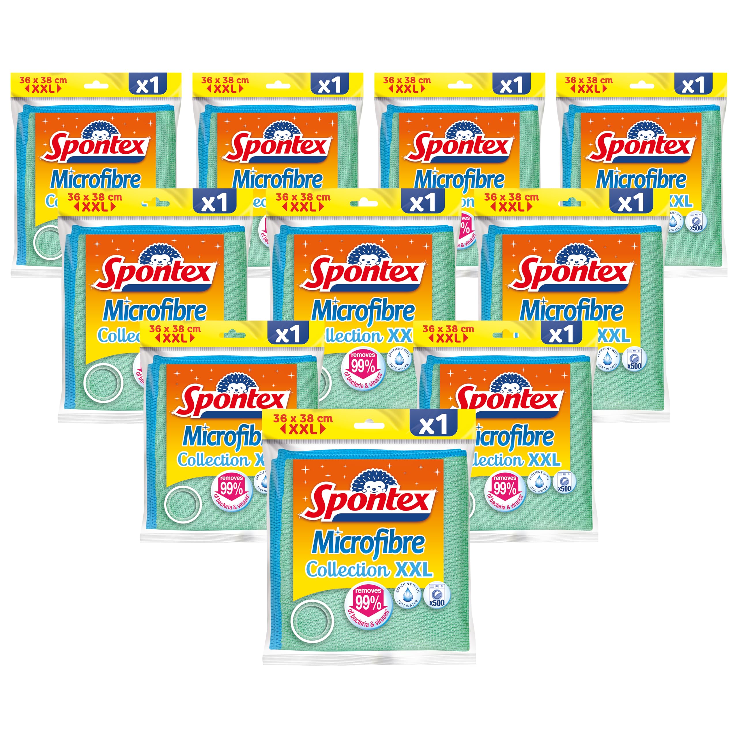 Spontex Bayeta Microfibra Economic – Pack de 10 Paños Multiusos XXL