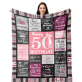 Jolof Store 50th Birthday Blanket for Women – 1975 Flannel Throw, 80x60in