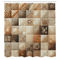 Abakuhaus Boho Art Shower Curtain | Sepia Brown Waterproof Fabric – 175x200cm