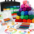 Inscraft 30-Color Acrylic Crochet Yarn Kit for Beginners | 73-Piece Set