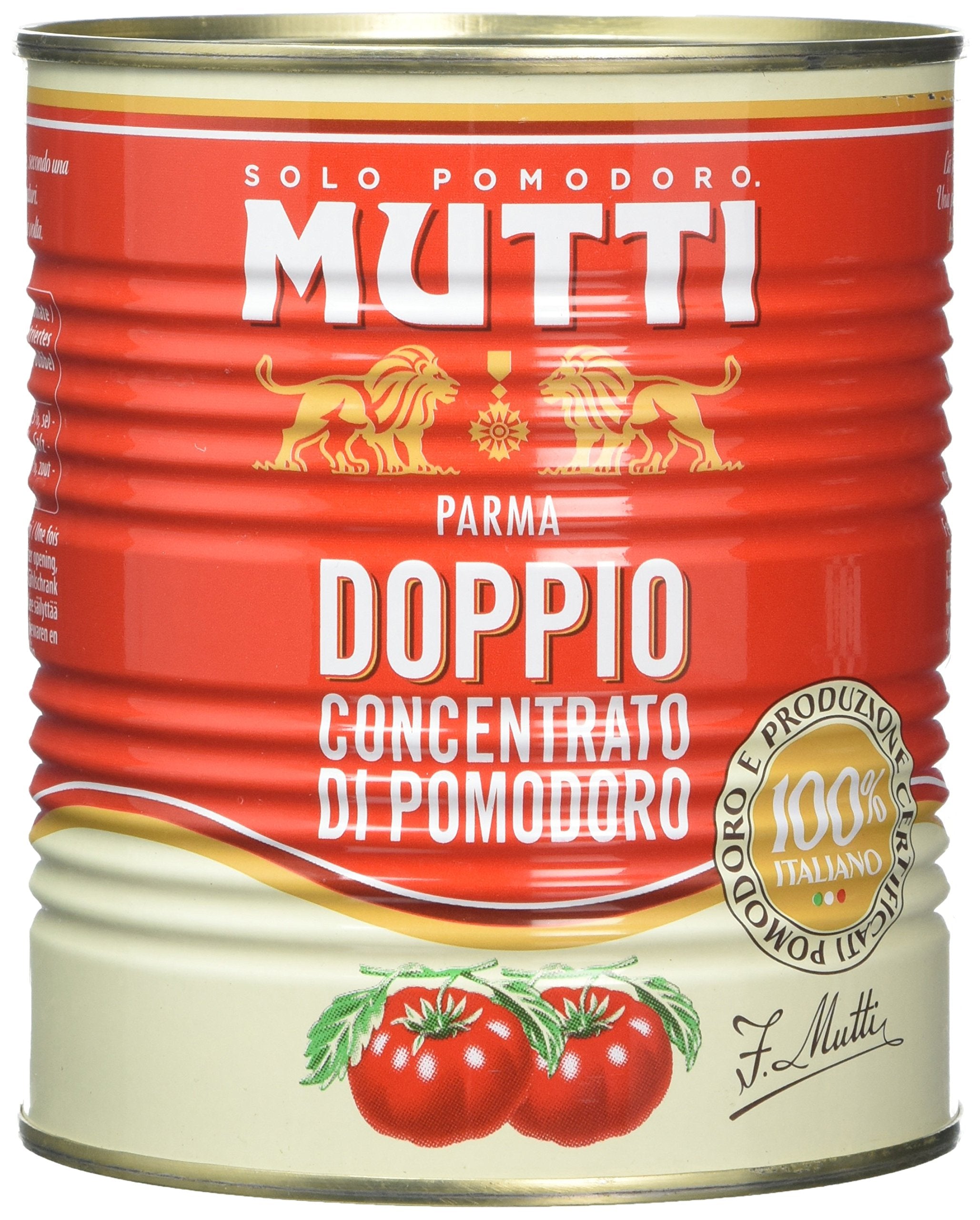 Mutti Double Concentrate Tomato Puree - 100% Italian Tomatoes - 880g (6 Pack)