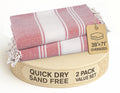 Lane Linen Sand-Free Beach Towel 2 Pack | Oversized Quick-Dry Cotton