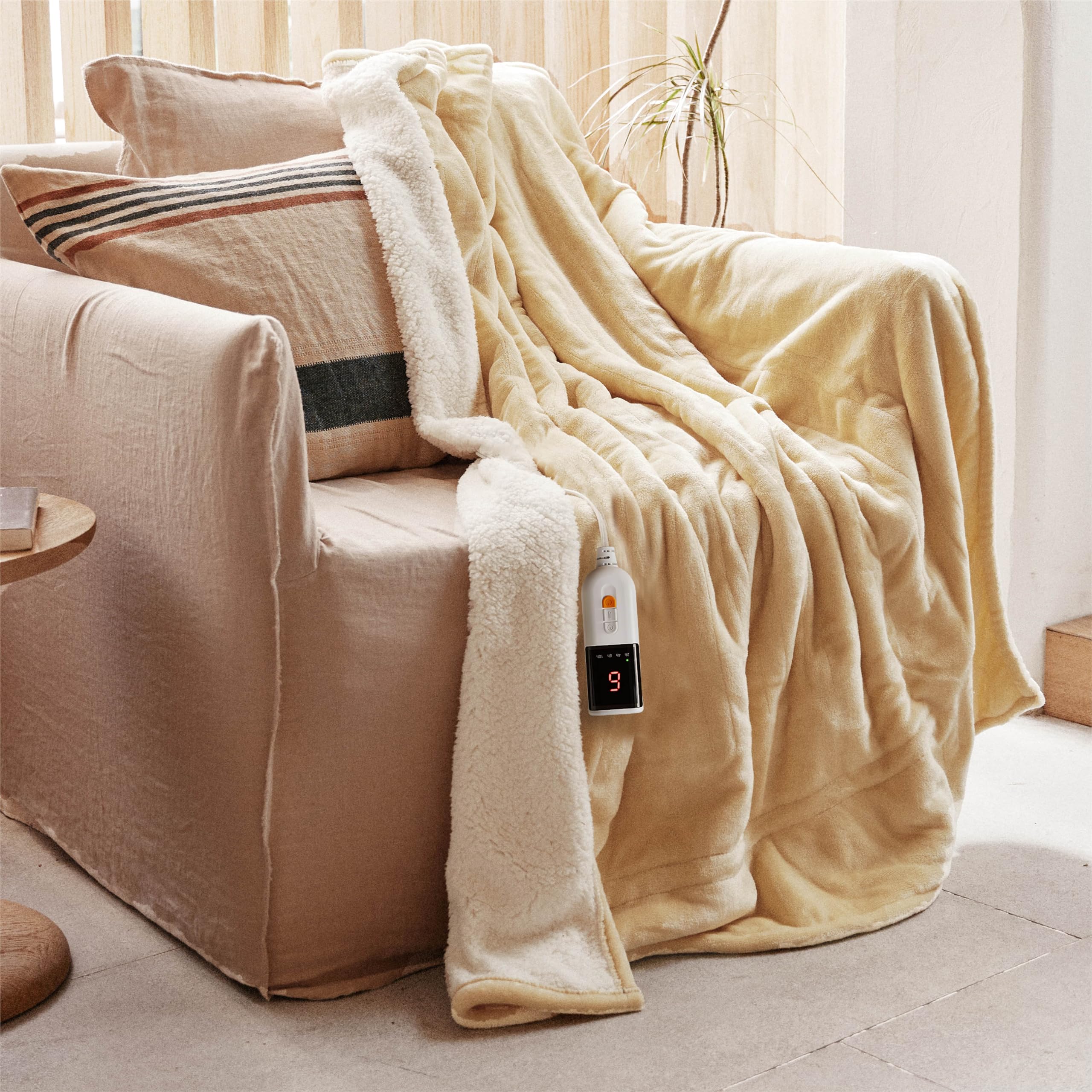 GOTCOZY Heated Blanket Electric Throw – Silky Plush 130x160cm (Green)