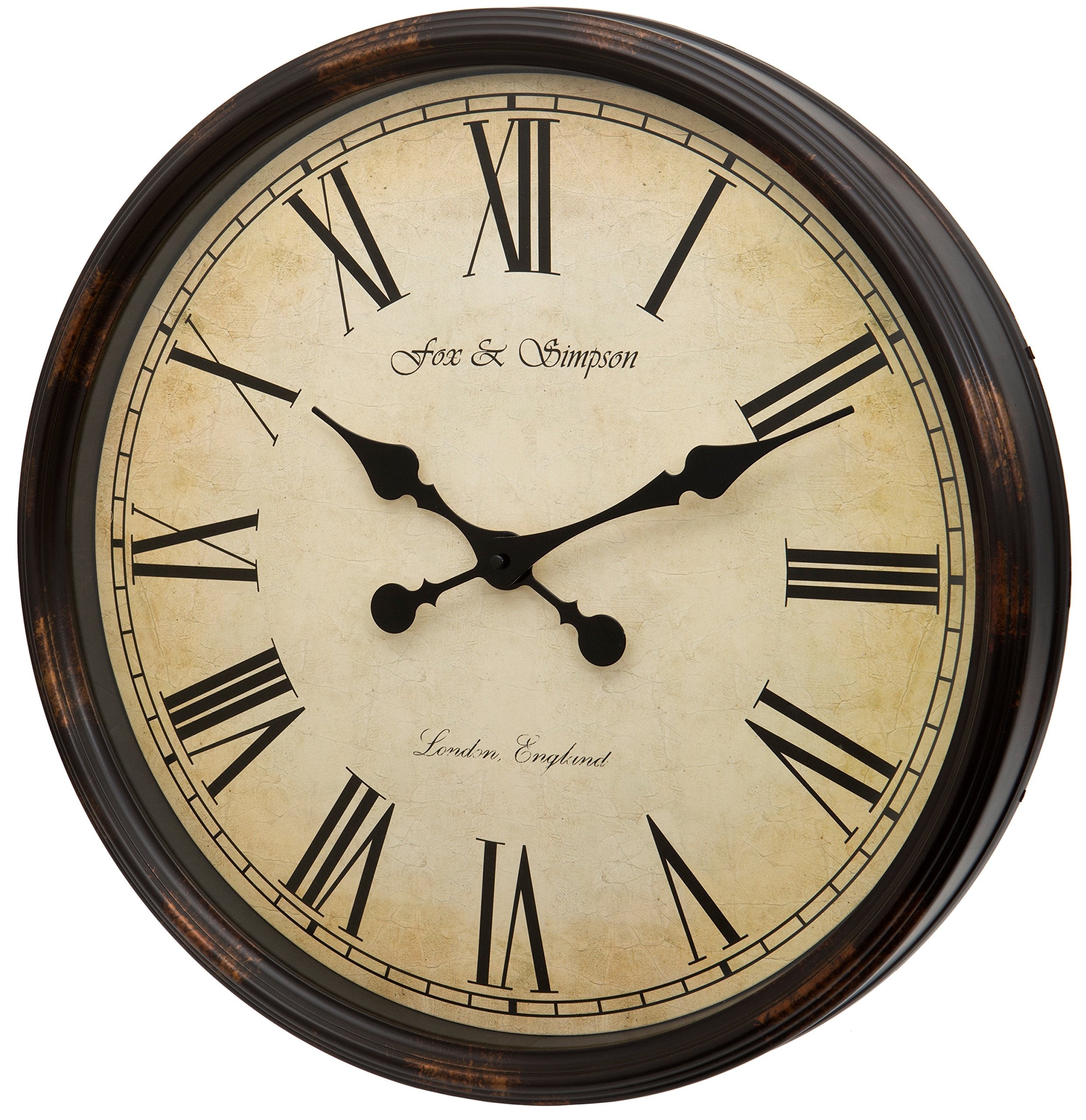 Fox and Simpson 50cm Grand Central Station Wall Clock – Black & Beige