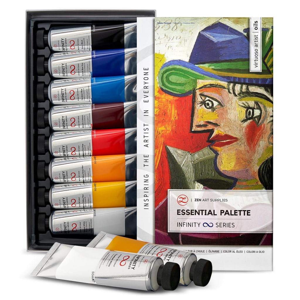ZenART Professional Oil Paint Set – 8 x 50ml Non-Toxic Artist Tubes