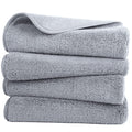 Polyte Microfibre Hand Towels - Quick Dry & Lint Free - 4 Pack, Gray