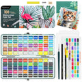 Kebuye 100 Color Watercolour Paint Set – Portable Travel Art Kit for Artists