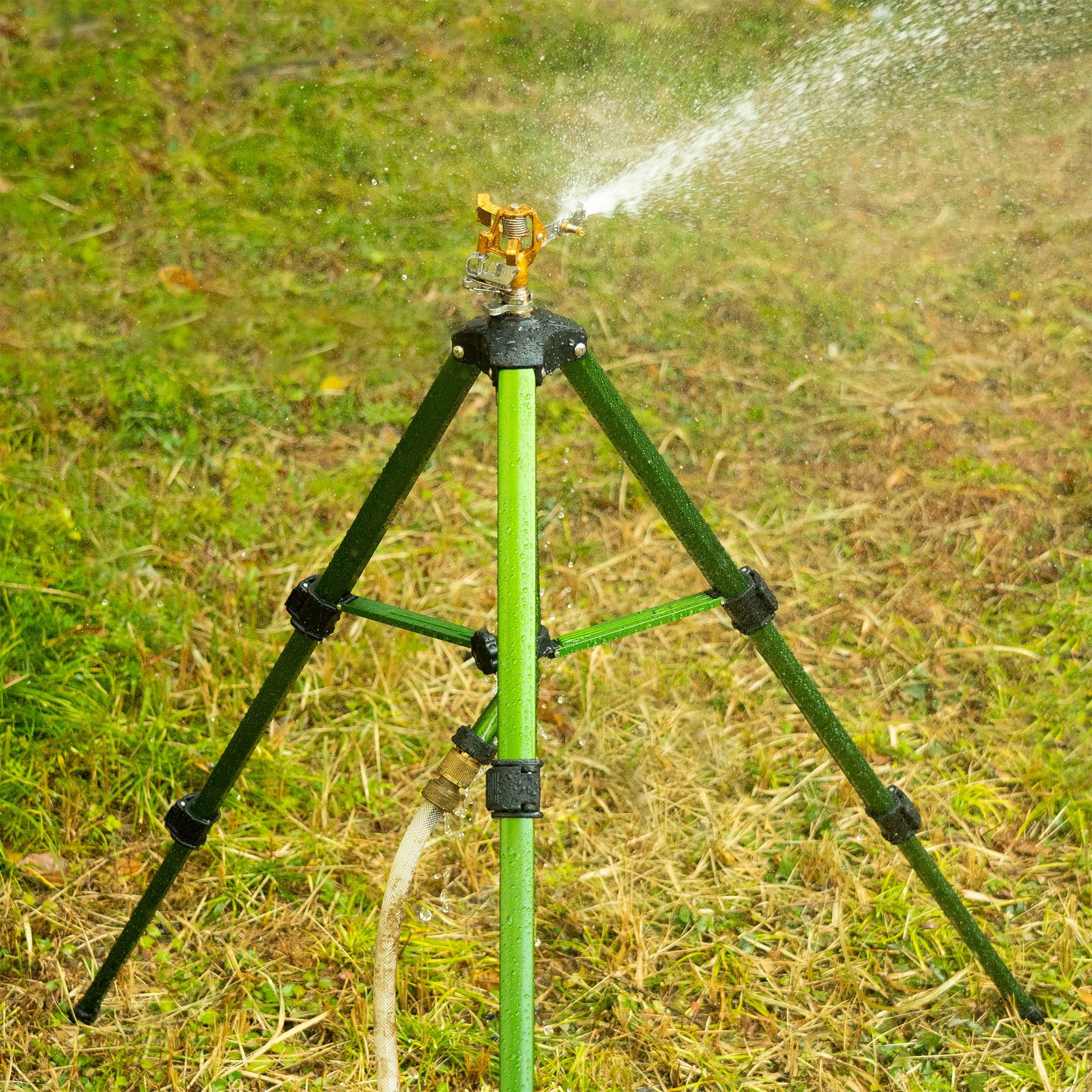Hourleey Impact Sprinkler on Tripod Base | Heavy Duty Brass | 0-360 Degree