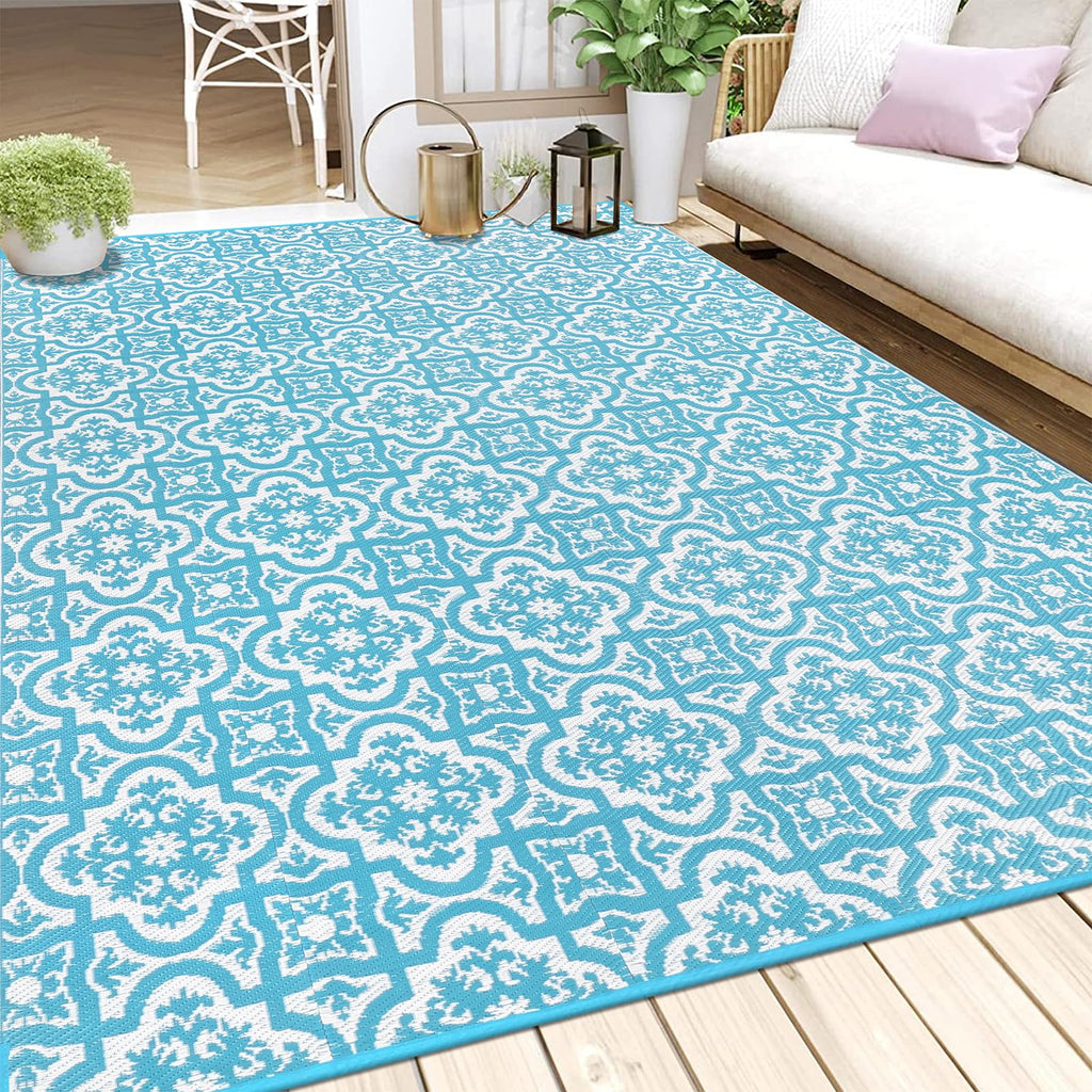 Enyhom Reversible Outdoor Rug | 180x270cm Waterproof Plastic Straw Mat