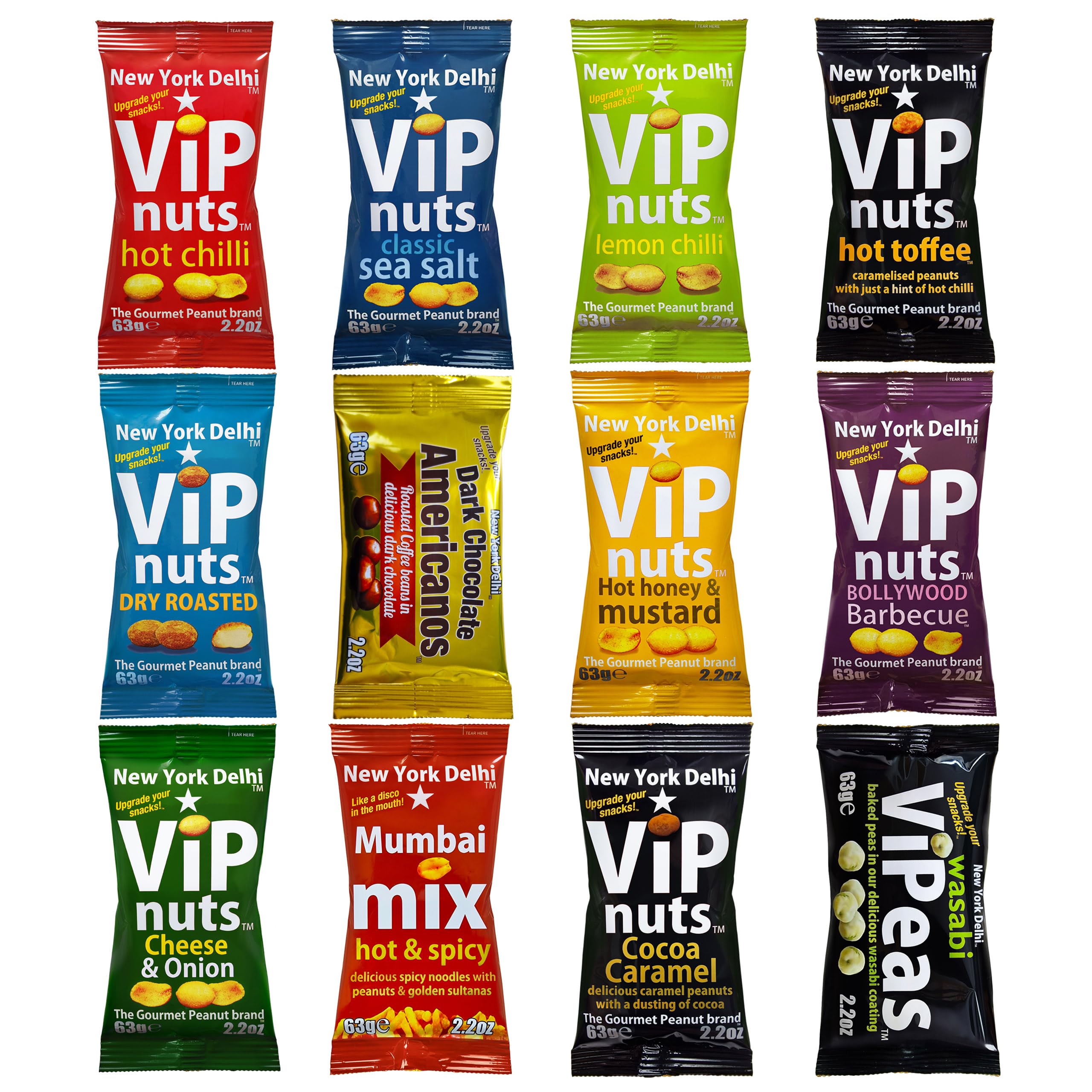 New York Delhi ViPnuts Ultimate Selection Box - 12 x 63g Peanuts