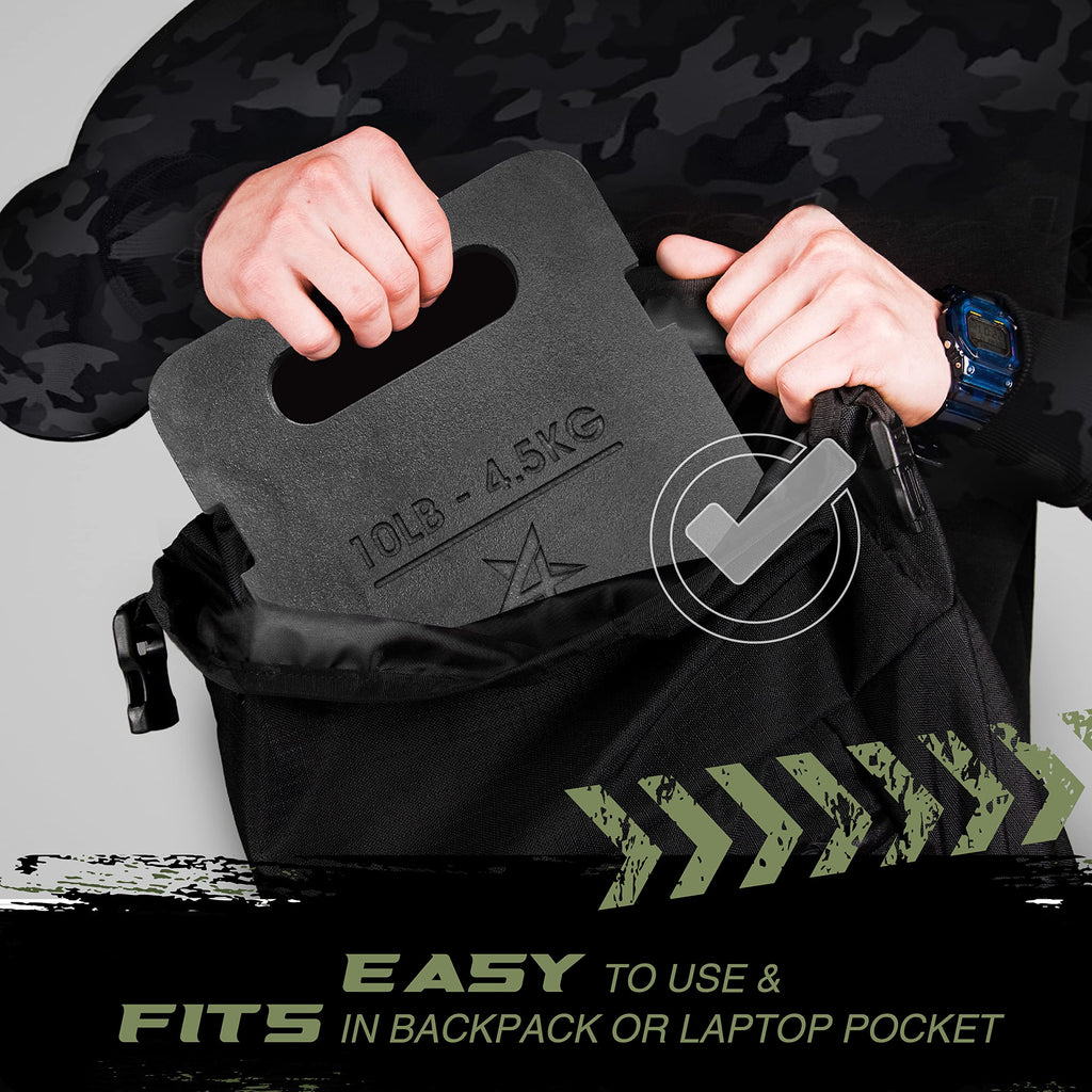 Yes4All Cast Iron Rucking Weight Plate for Backpack - 10lb / 4.5kg Black