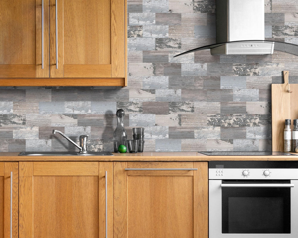 DEWOO Peel and Stick Wall Tiles – Rustic Wood Effect PVC Panels (20-Pack)