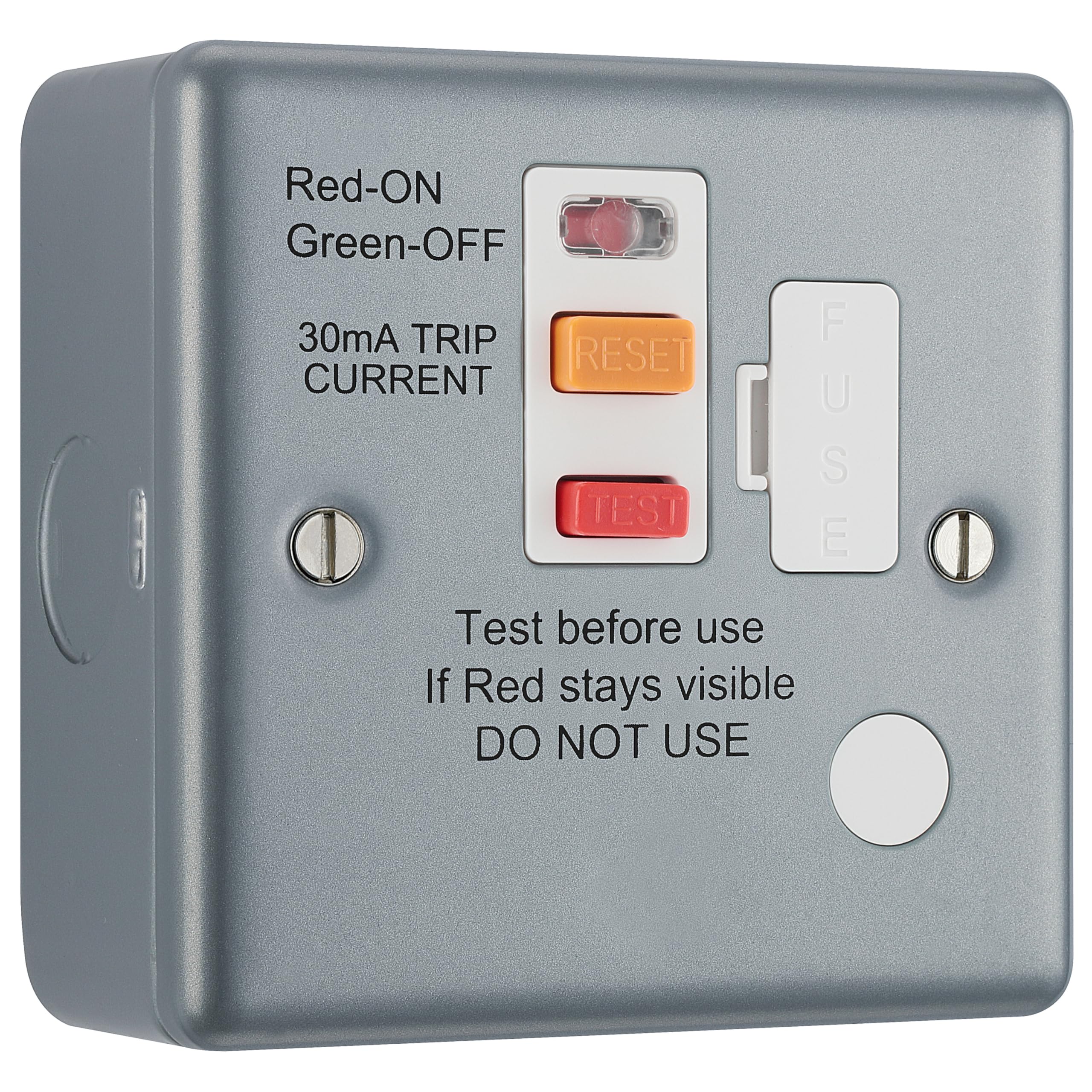 BG Electrical Metal Clad Unswitched Fused Spur with Type A RCD