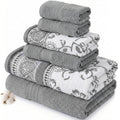 Modern Threads 6-Piece Cotton Towel Set | Ophelia Jacquard – Stone
