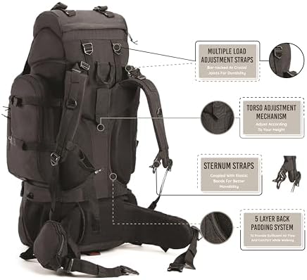Tripole Colonel Internal Frame Rucksack with Daypack & Rain Cover