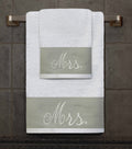 Jolof Store Mrs 2-Piece Cotton Towel Set | Embroidered Wedding Gift