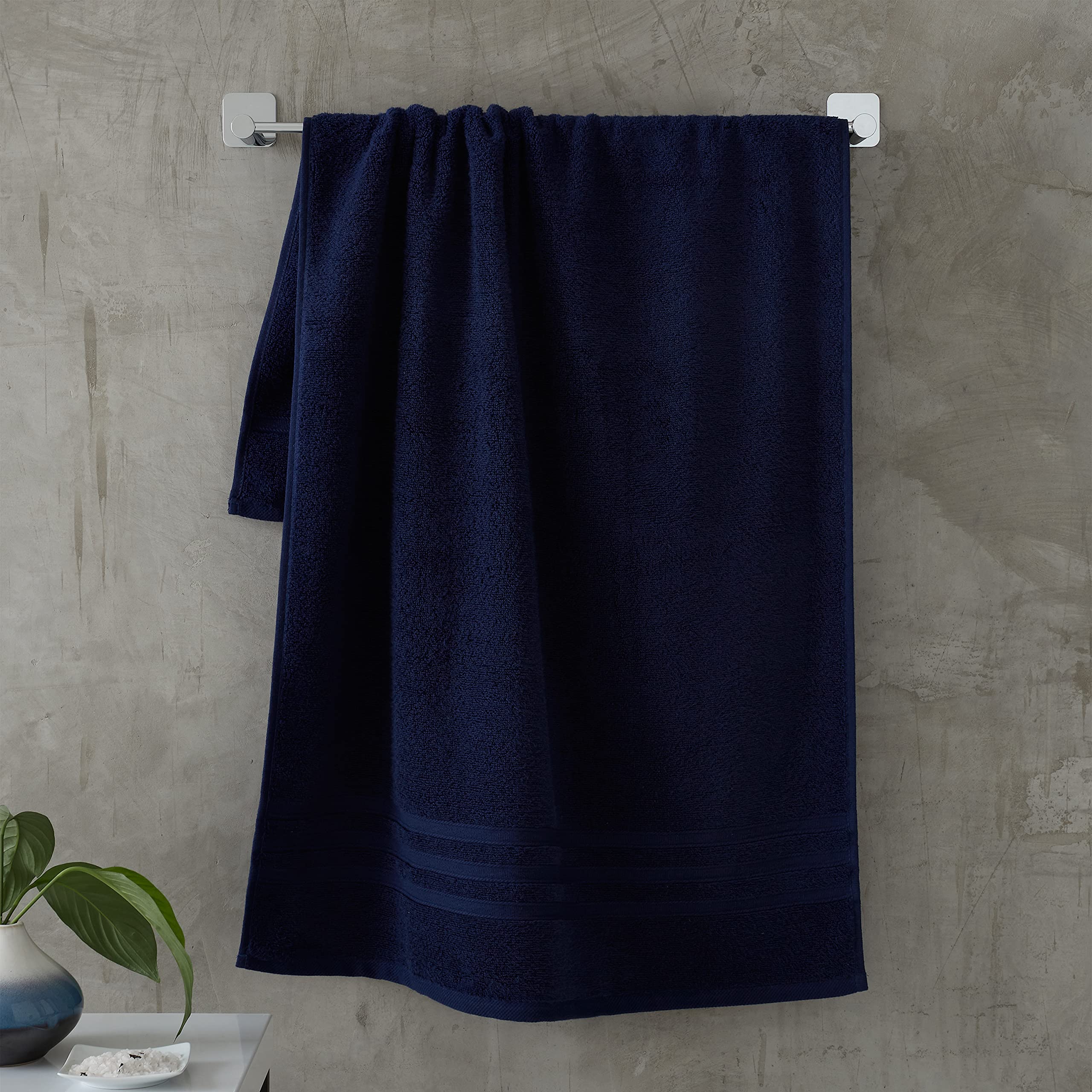 Catherine Lansfield Zero Twist 100% Cotton Bath Sheet | Navy Blue