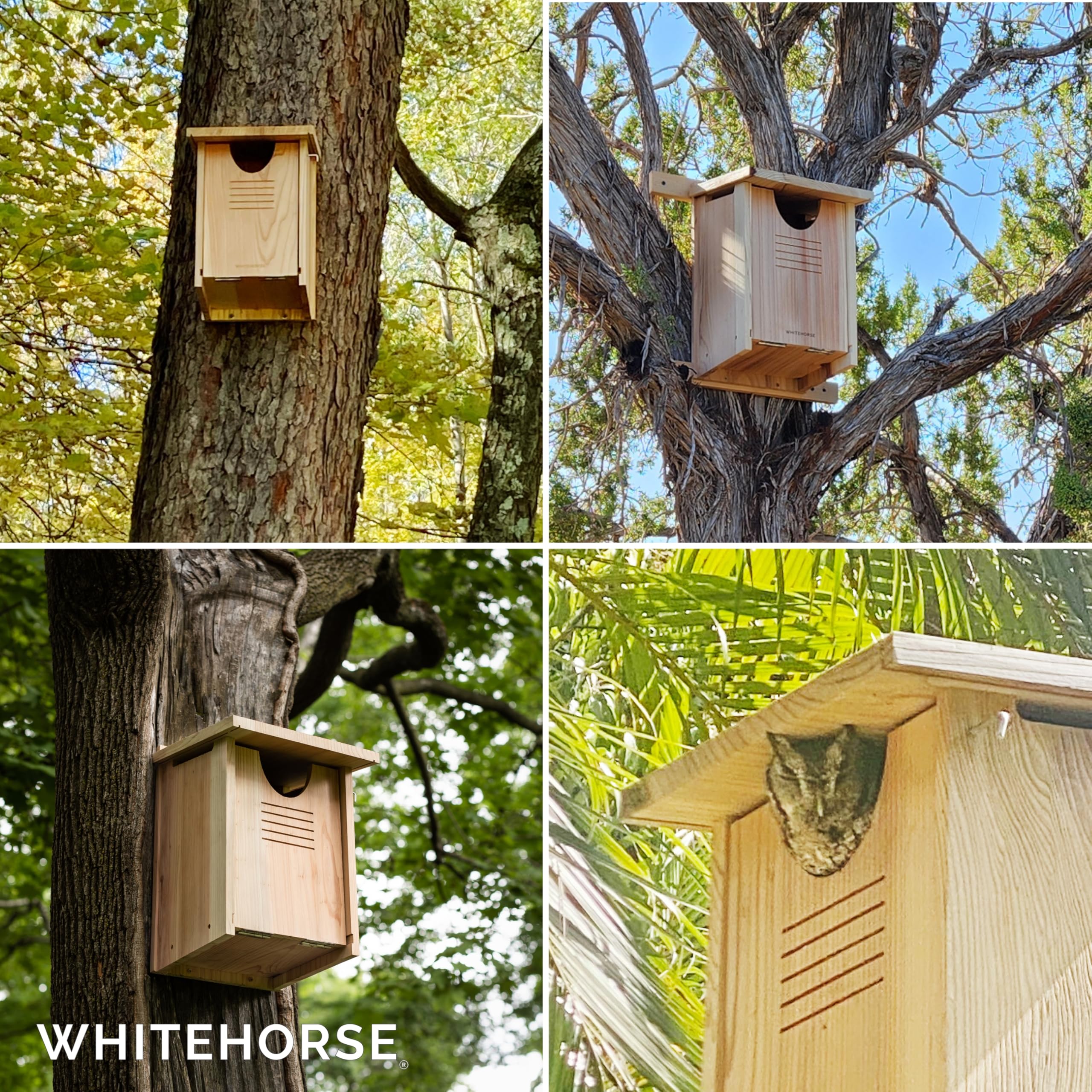 WHITEHORSE Large Owl House – Weatherproof Cedar Wood Nesting Box