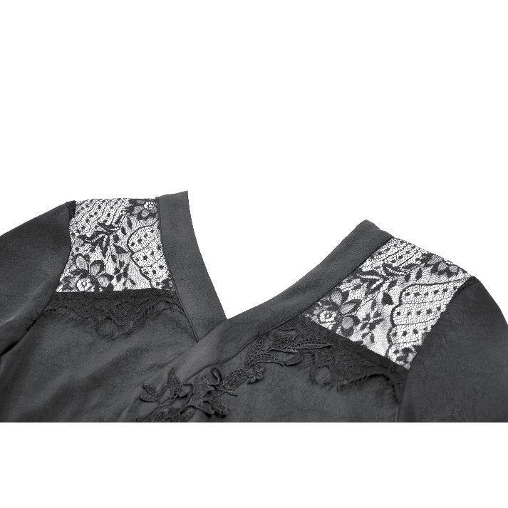 Dark in Love Selene Gothic Kimono Tail Dress – Lace High-Low Gown