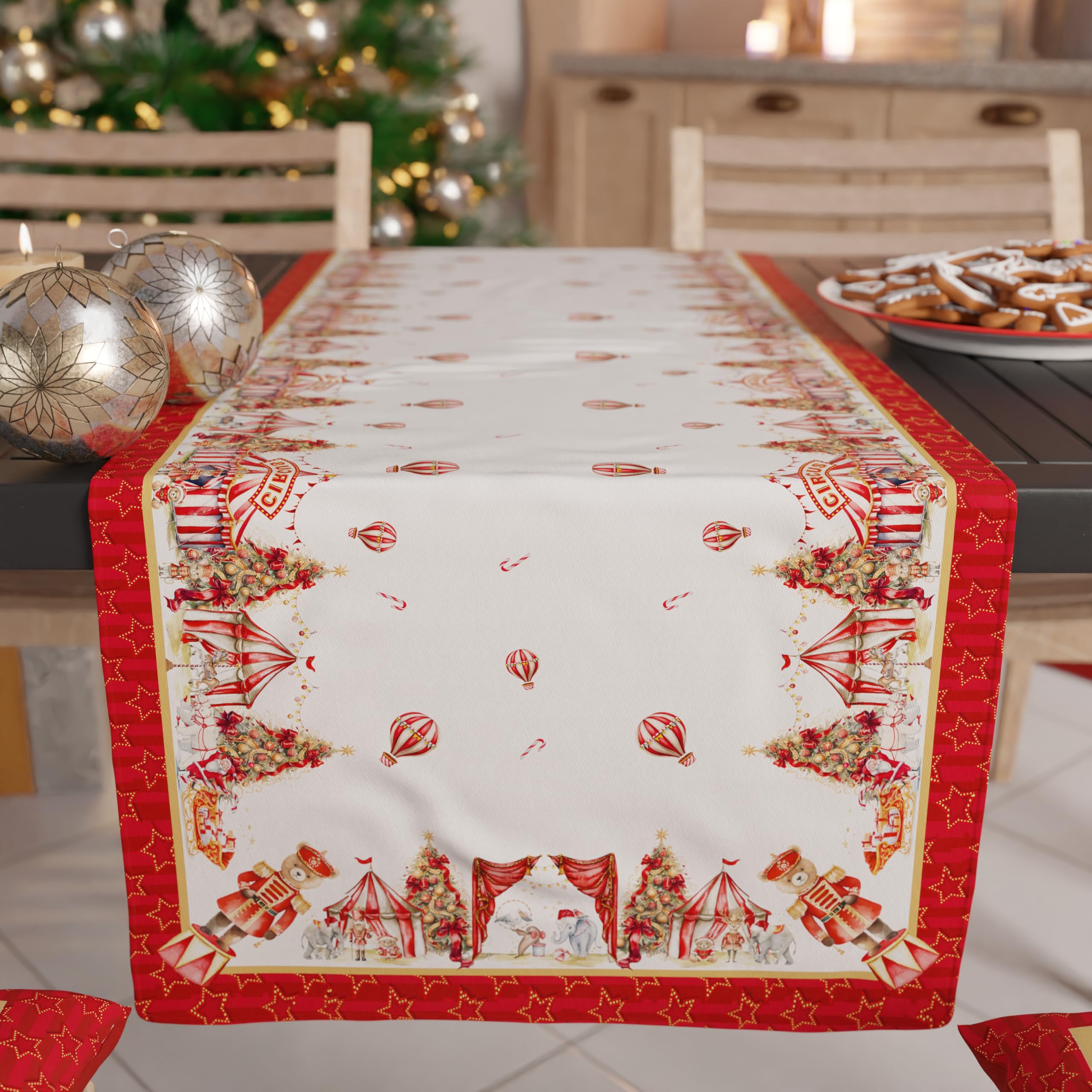 PETTI Artigiani Italiani Christmas Table Runner - 140x40cm Microfiber