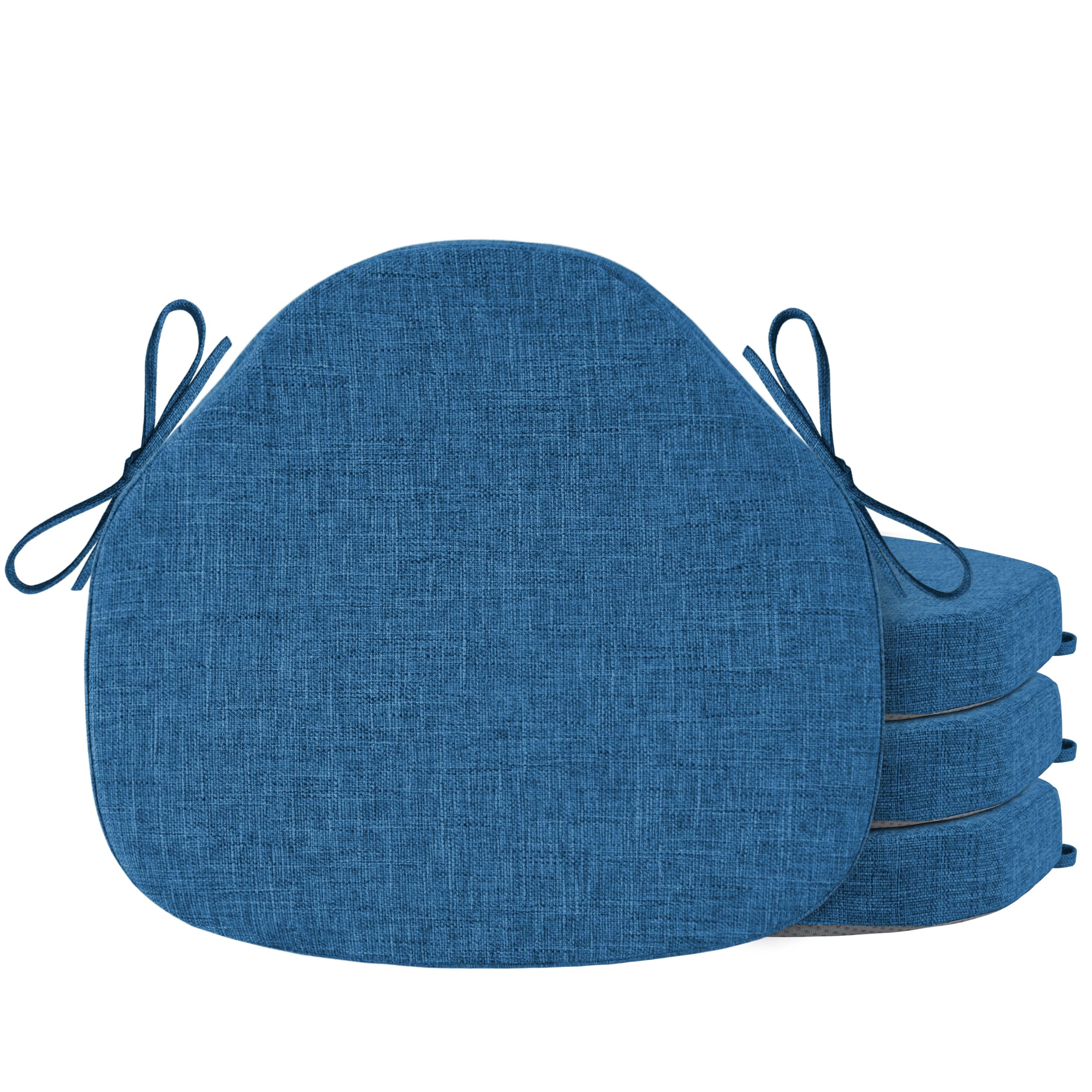 OVOV Windsor Chair Cushions Set of 4 – Non-Slip Linen Dining Seat Pads