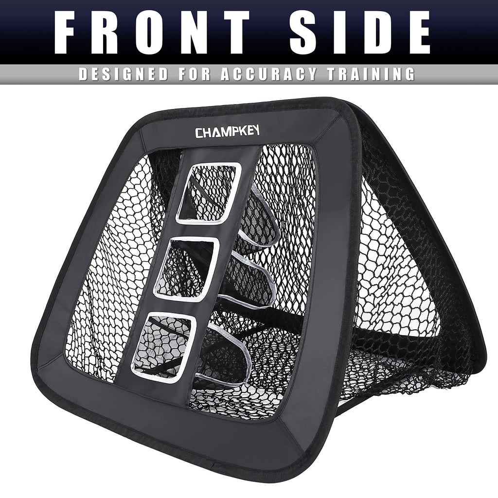 CHAMPKEY Double Sided Golf Chipping Net with Hitting Mat & 12 Balls