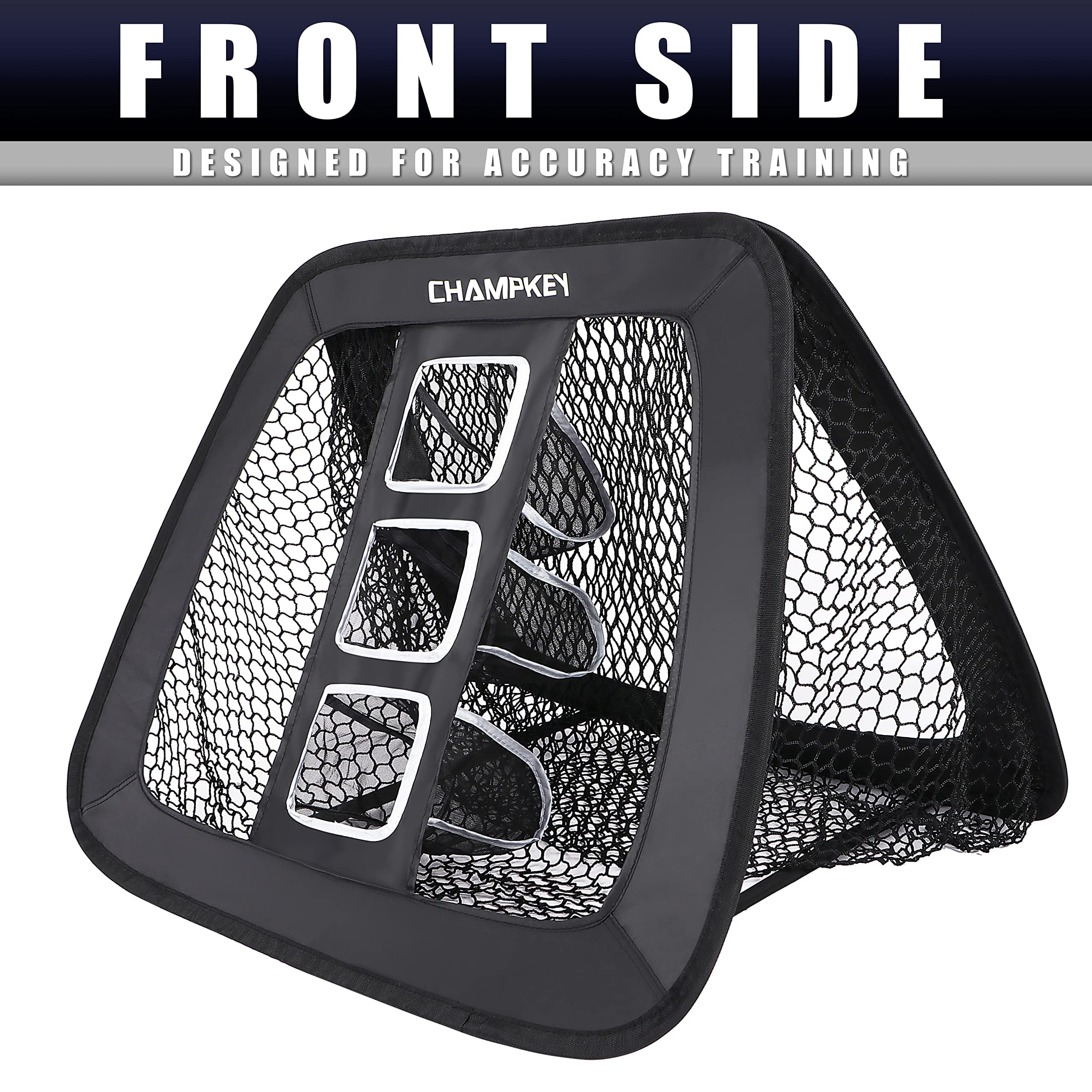 CHAMPKEY Double Sided Golf Chipping Net with Hitting Mat & 12 Balls
