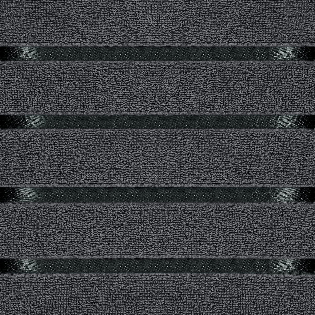 Utopia Towels 8-Piece Luxury Towel Set with Viscose Stripe, Grey - image 3