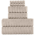 BERIBO 6-Piece Turkish Towel Set | 100% Cotton 620 GSM - Beige