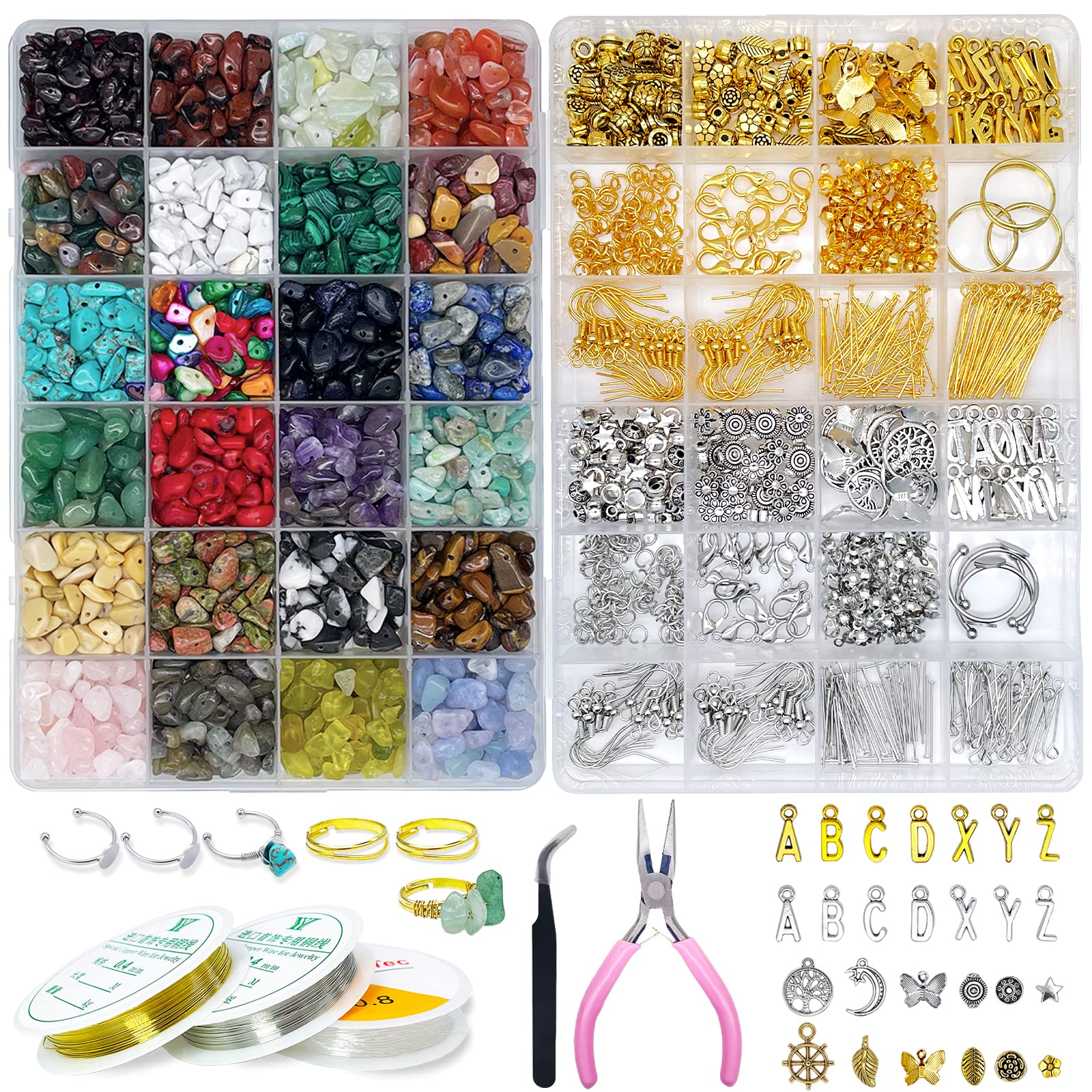 ygorios 1760 PCS Crystal Jewelry Making Kit - Natural Gemstone Bead DIY Set