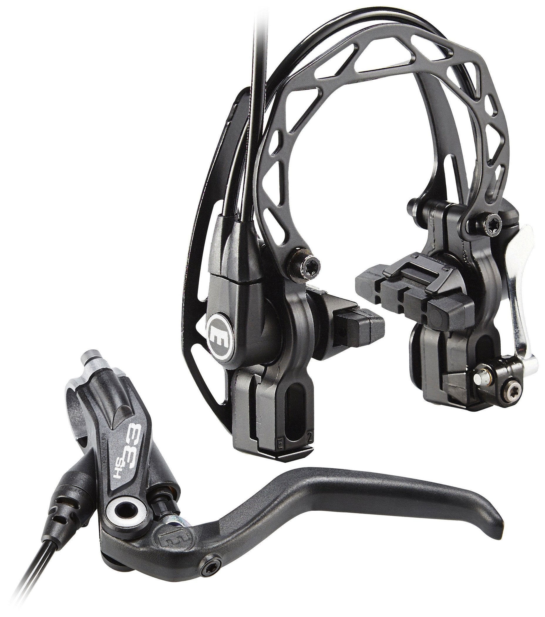 Magura HS33 R Hydraulic Rim Brake – Black 4-Finger Lever for E-Bikes