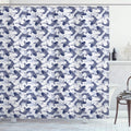 ABAKUHAUS Japanese Koi Fish Shower Curtain | Waterproof Fabric – Dark Blue
