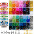 Zefy 8mm Crackle Glass Beads Kit - 1500+ Pcs for Jewelry Making