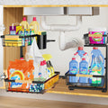 Homicozy 2-Pack Under Sink Storage – 2-Tier Metal Adjustable Organiser