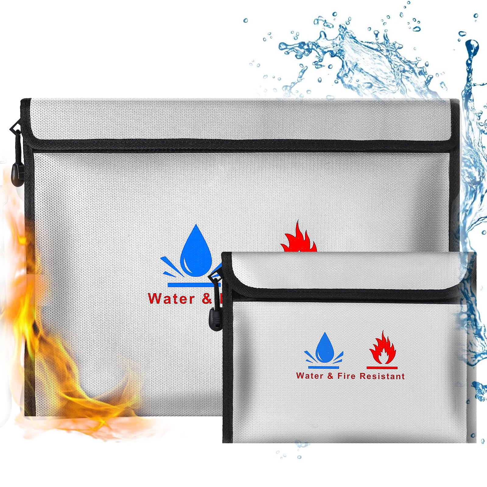 Fireproof Document Bag Set - Non-Itchy Silicone Coated