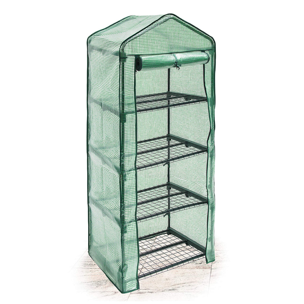 Relaxdays 4-Tier Greenhouse – Tear-Resistant Plant Growth Support, Green
