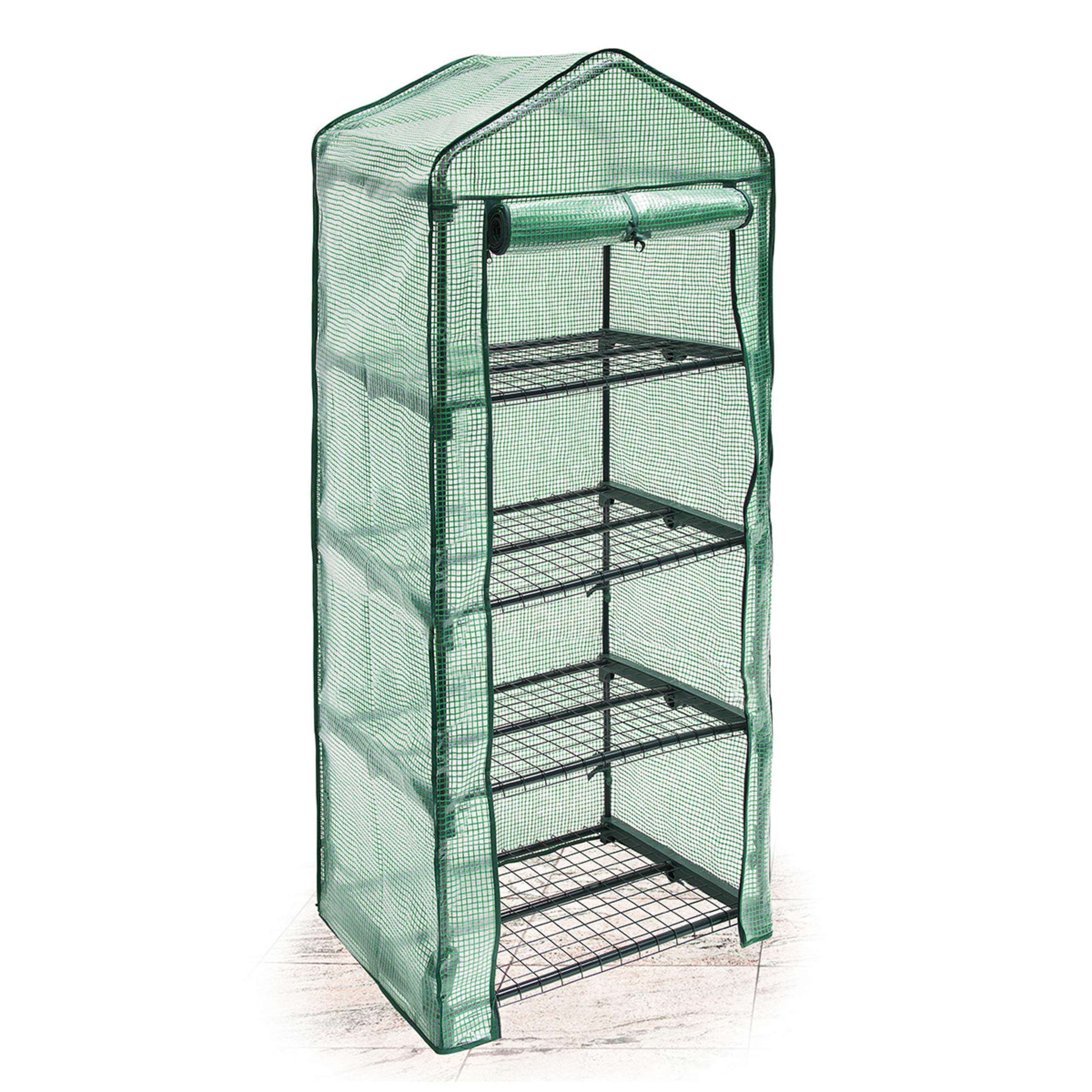 Relaxdays 4-Tier Greenhouse – Tear-Resistant Plant Growth Support, Green