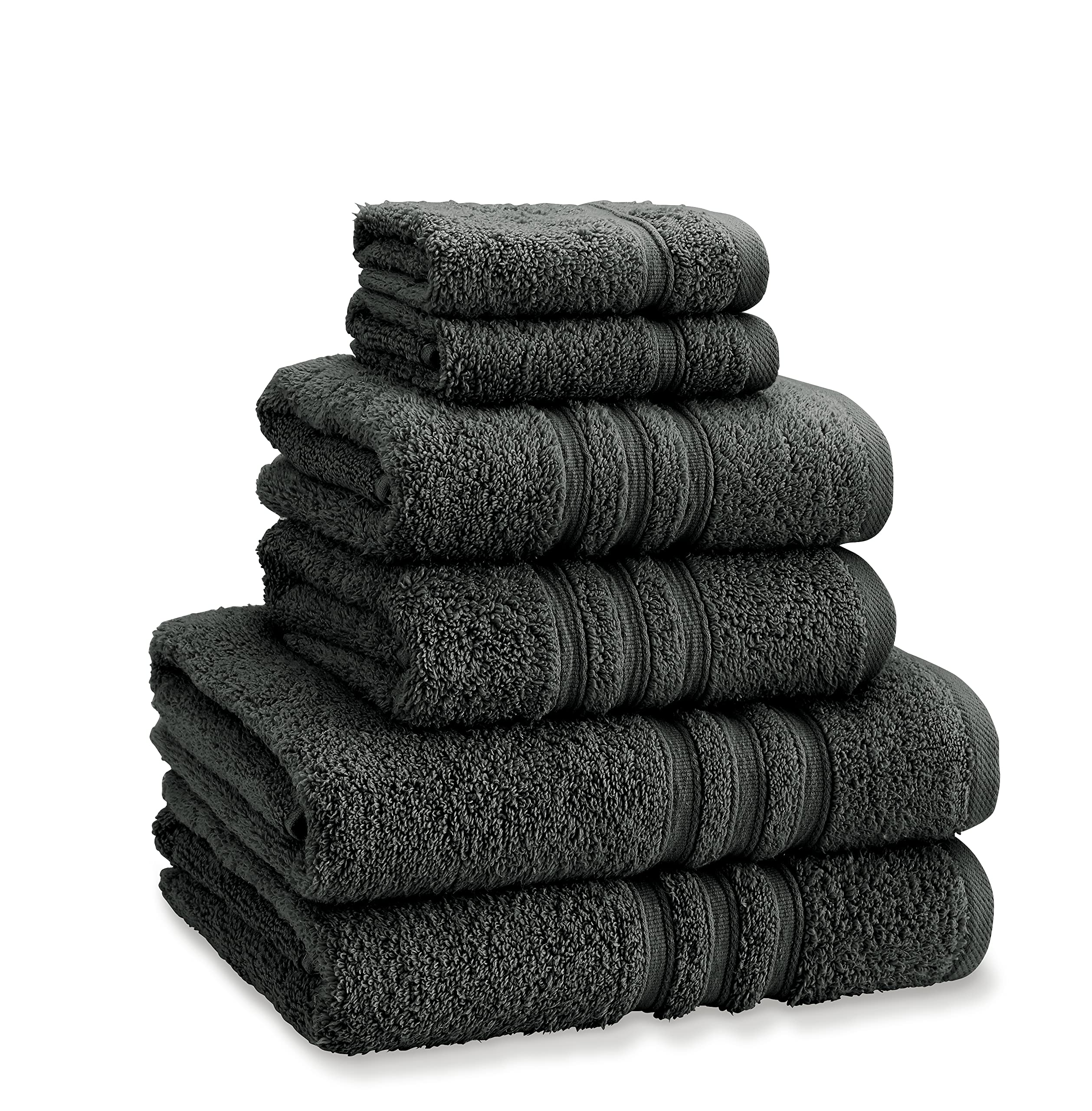 Catherine Lansfield 6 Piece Zero Twist Cotton Towel Bale – Charcoal