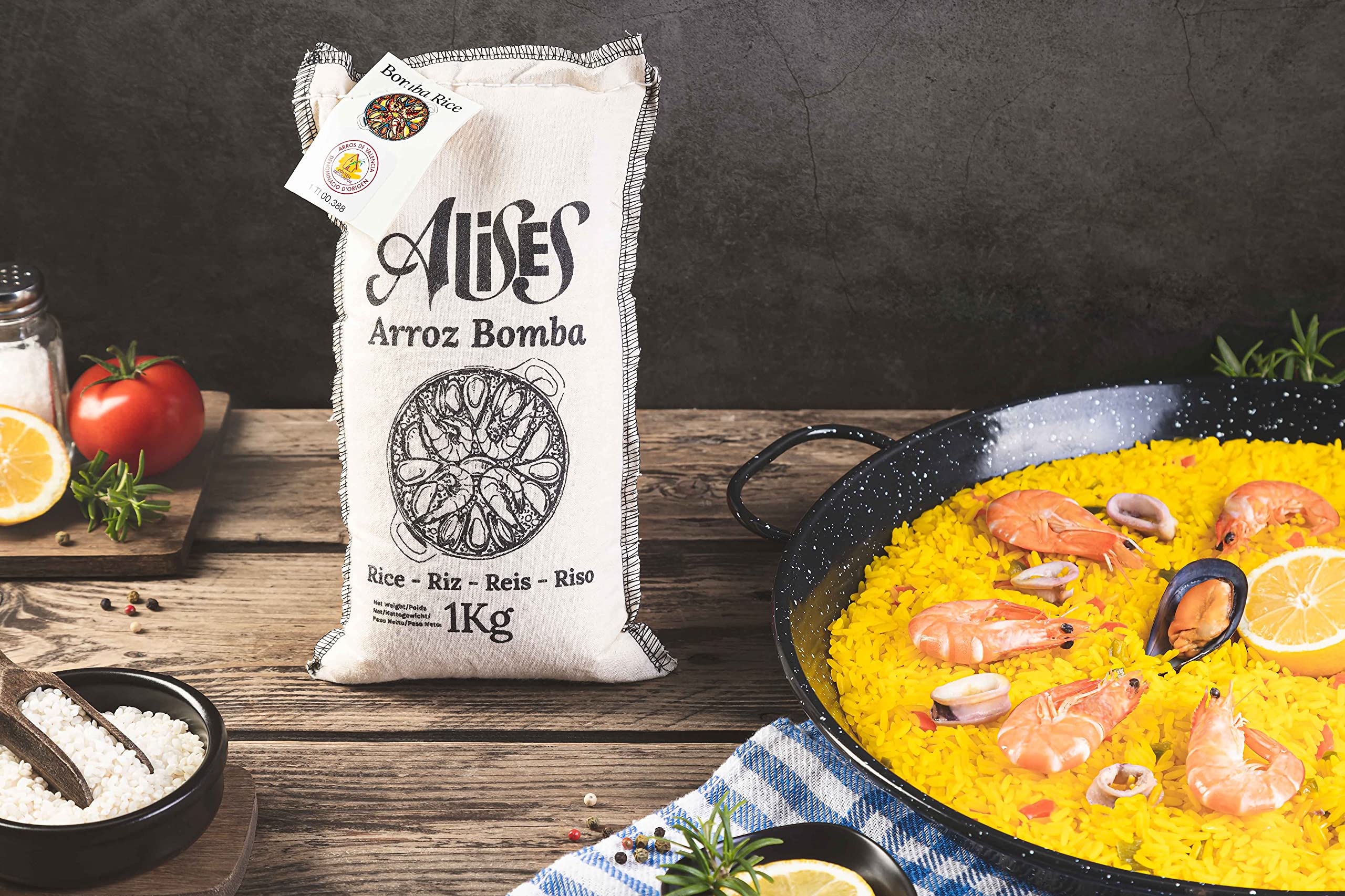 Alises Enamelled Carbon Steel Paella Pan | 50 cm Non-Stick - 12 Servings