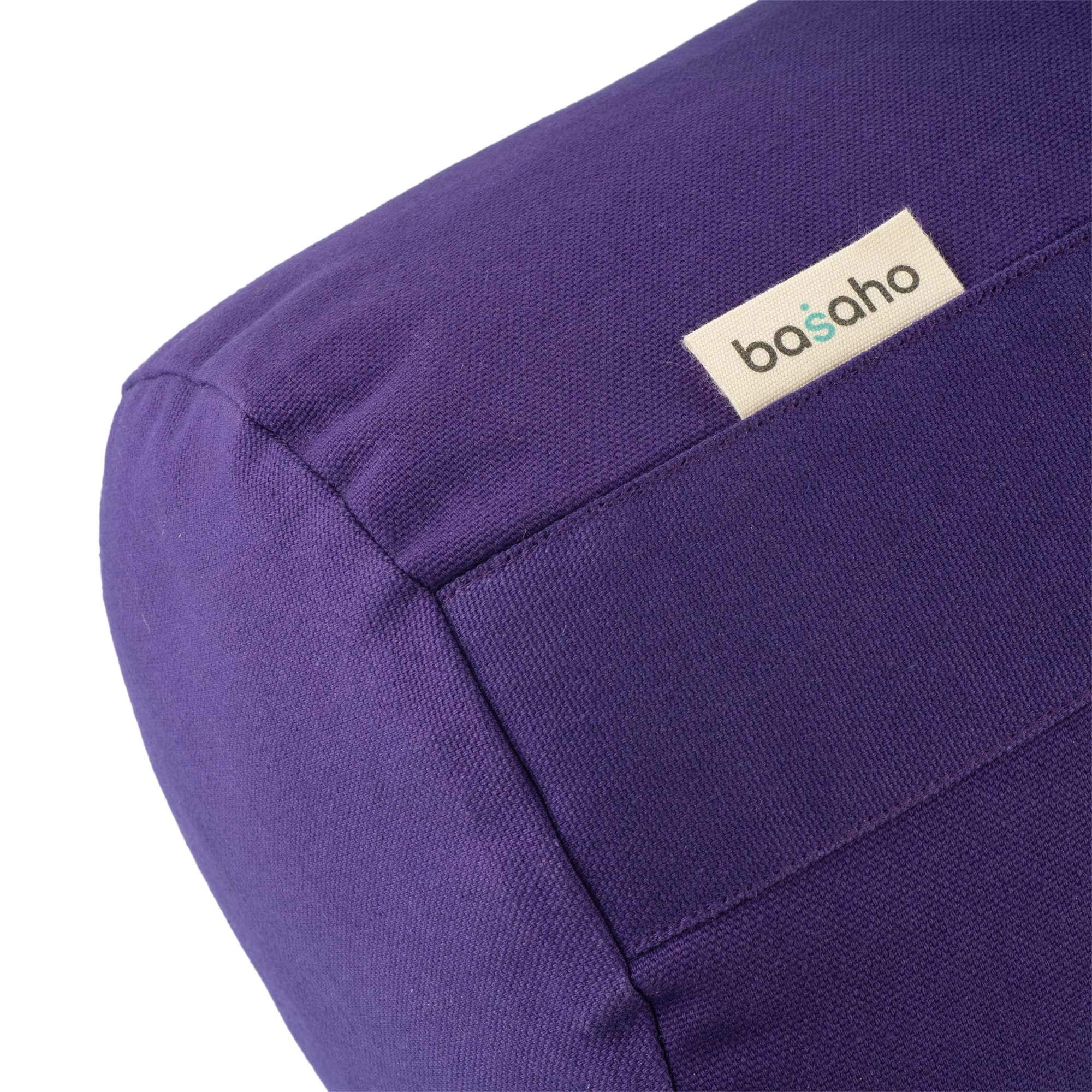 Basaho Organic Cotton Yoga Bolster | Buckwheat Hulls | Tibetan Maroon
