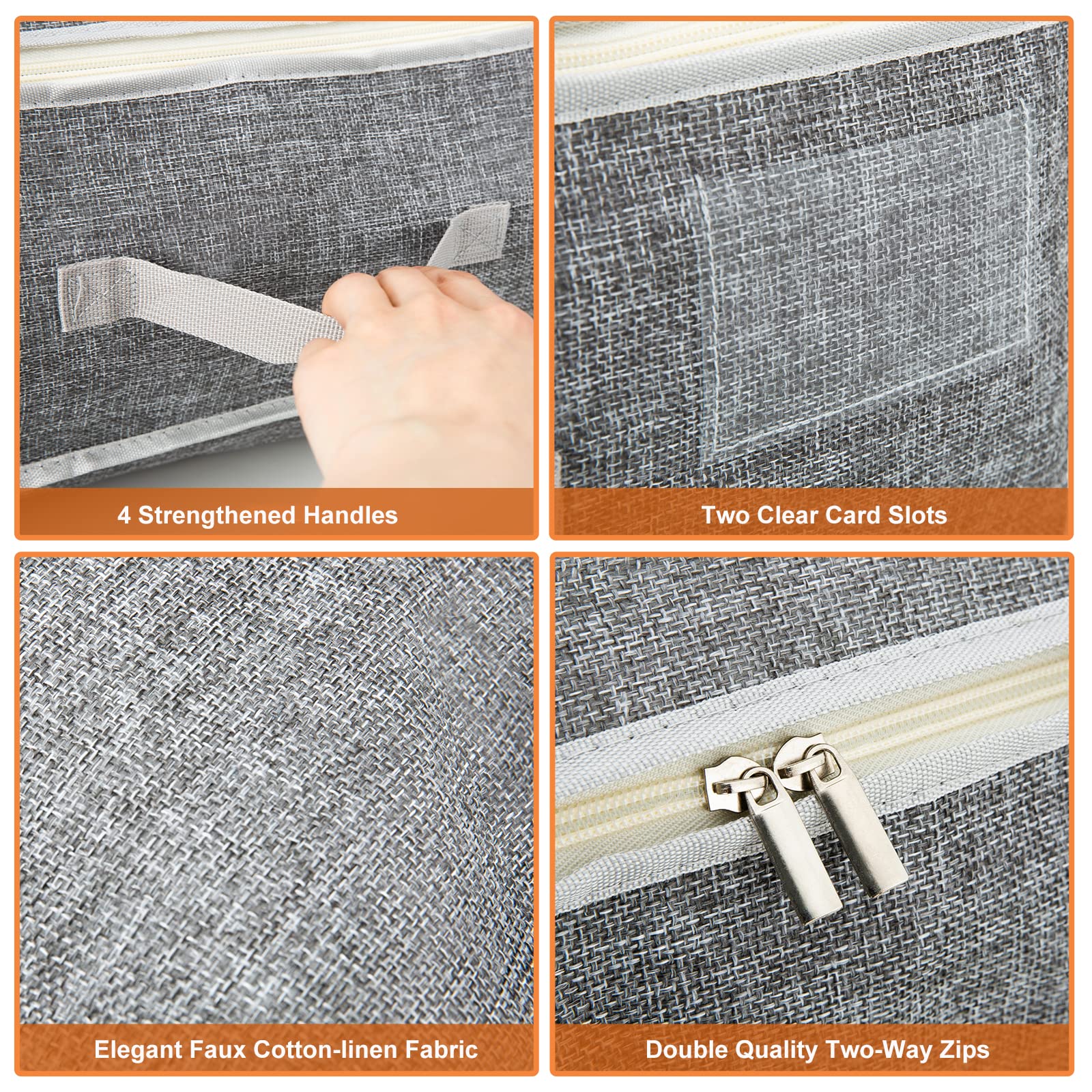 90L Under-Bed Storage Bags | Foldable Fabric Organizers, 6PK