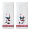 SKL Home Corgi Embroidered Cotton Hand Towel Set, White, 2-Piece