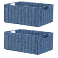 Vagusicc Storage Baskets for Shelves, Small Organizer Box Storage Bins with Handles, Wicker Basket for Bathroom Storage