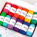 Jolof Store Hello 100% Cotton Yarn Pack - 12 Balls for Amigurumi