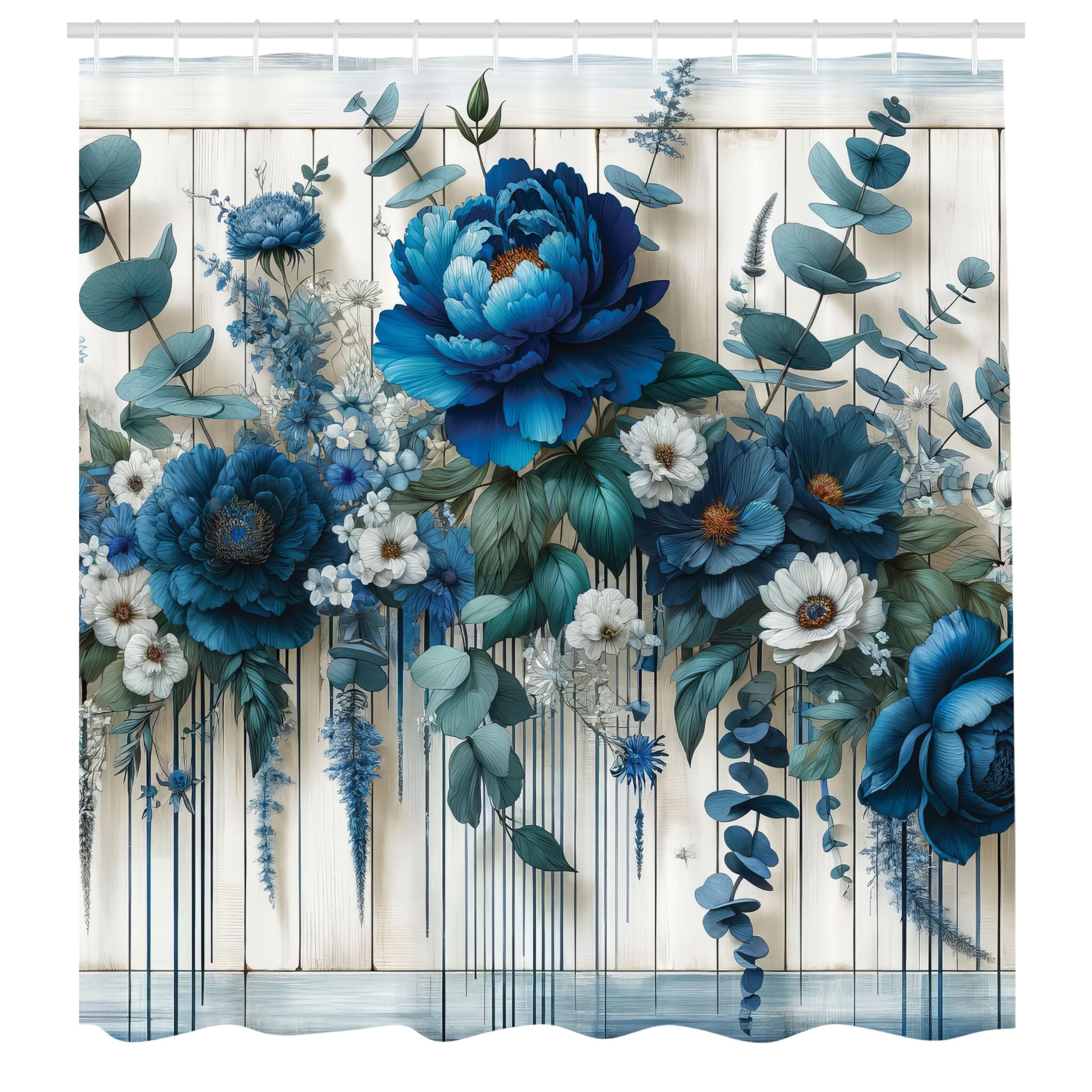 Abakuhaus Floral Peony Shower Curtain | Waterproof Fabric – 175 x 200 cm