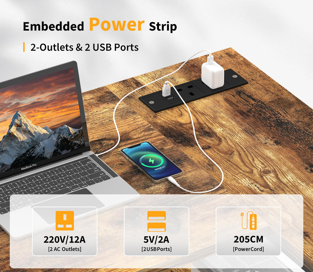 Yornoli L-Shaped Computer Desk with Power Outlet & Storage - Snow White
