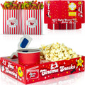 Moviejam Movie Night Snack Trays - 10 Popcorn Boxes & Candy Bags, Red