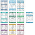 QuickFit 10 Pack Laminated Exercise Workout Poster Set | 18" x 27"
