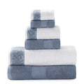 Modern Threads 6-Piece Cotton Towel Set | 600 GSM Jacquard Border Blue