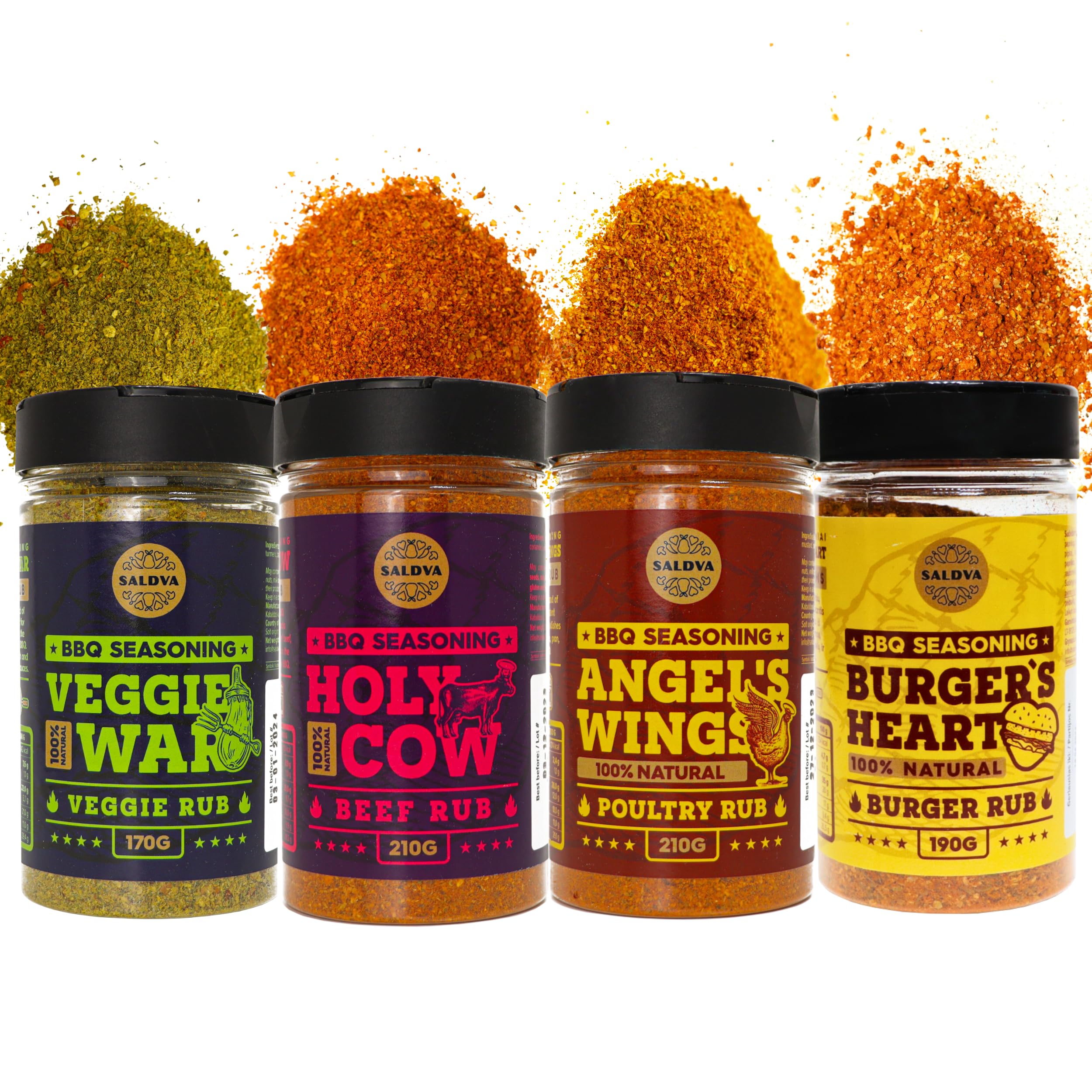 BBQ Rubs & Grilling Spices - 4 Pack Natural Seasoning Gift